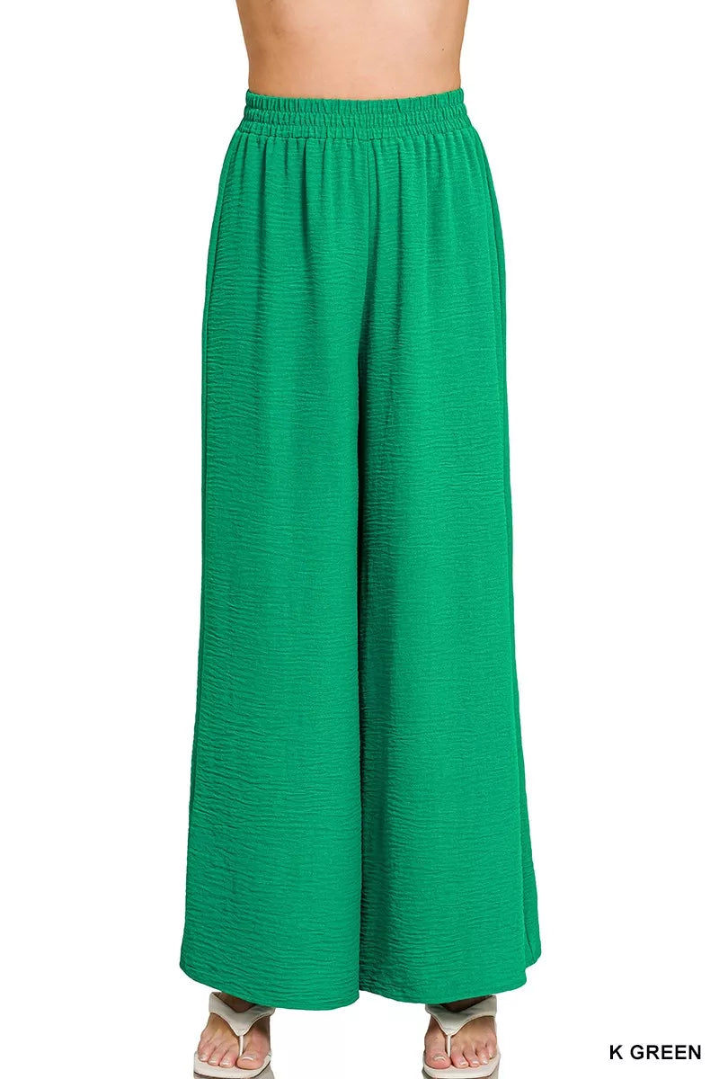 Woven Airflow Elastic Waistband Pants