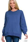 Fleece Hi-low Boyfriend Sweatshirts with Pockets