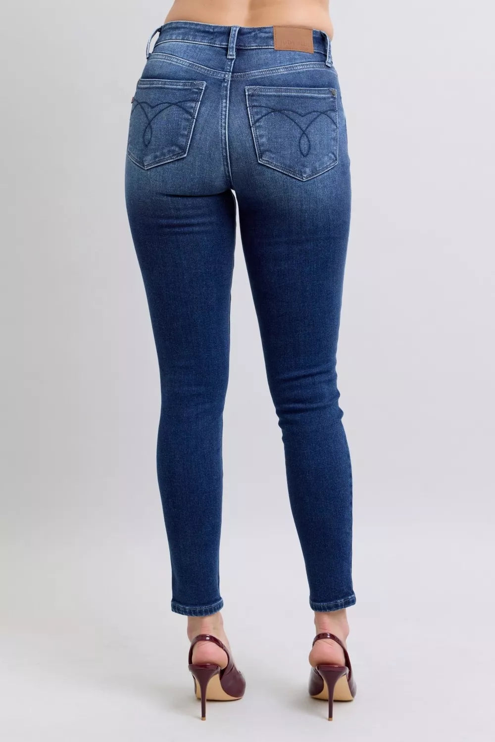 Full Size Washed Thermal Skinny Jeans Plus Size