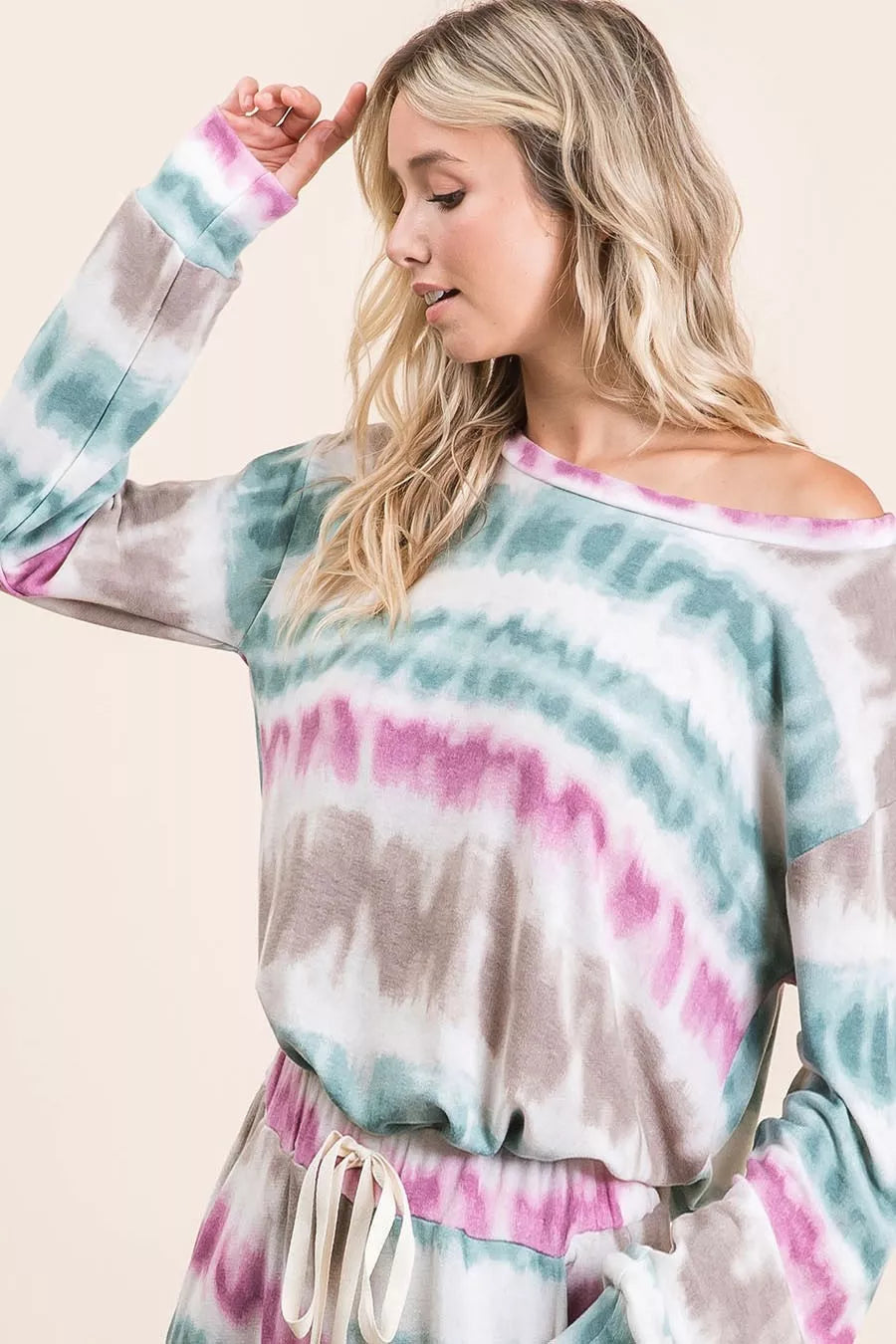 Tie Dye Print Terry Sweatshirt