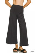 Heavy Ponte Elastic Waistband Pintuck Pants