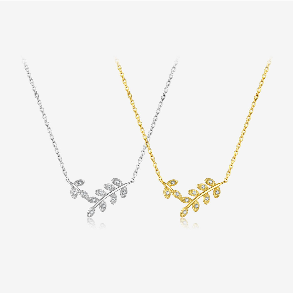 S925 Sterling Silver Leaf Shaped Necklace