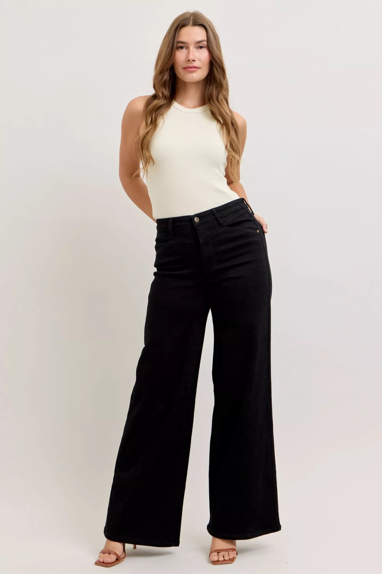 High-Waisted Wide Leg Jeans