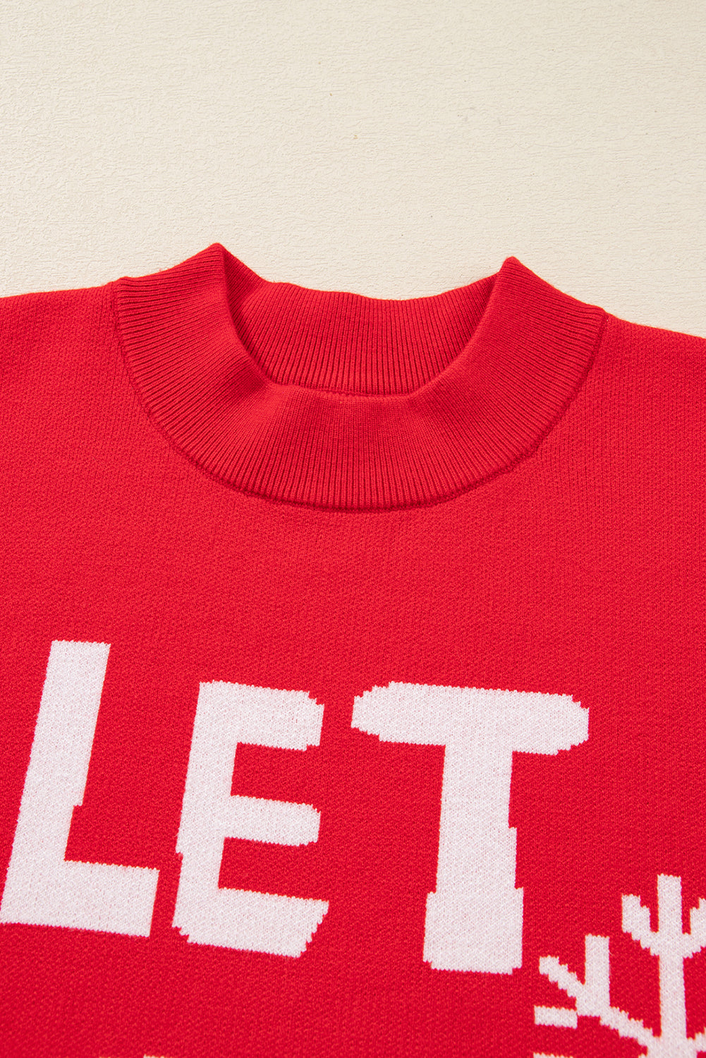 Red Dahlia LET IT SNOW Graphic Christmas Holiday Loose Sweater