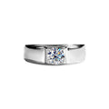 D Color Moissanite Ring Men's Sterling Silver