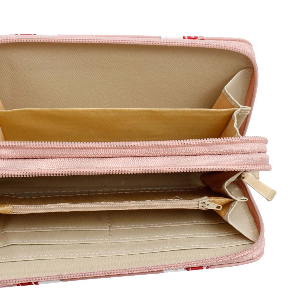 Double Zipper Wallet Pink Striped Stylish Fashion Accessory
