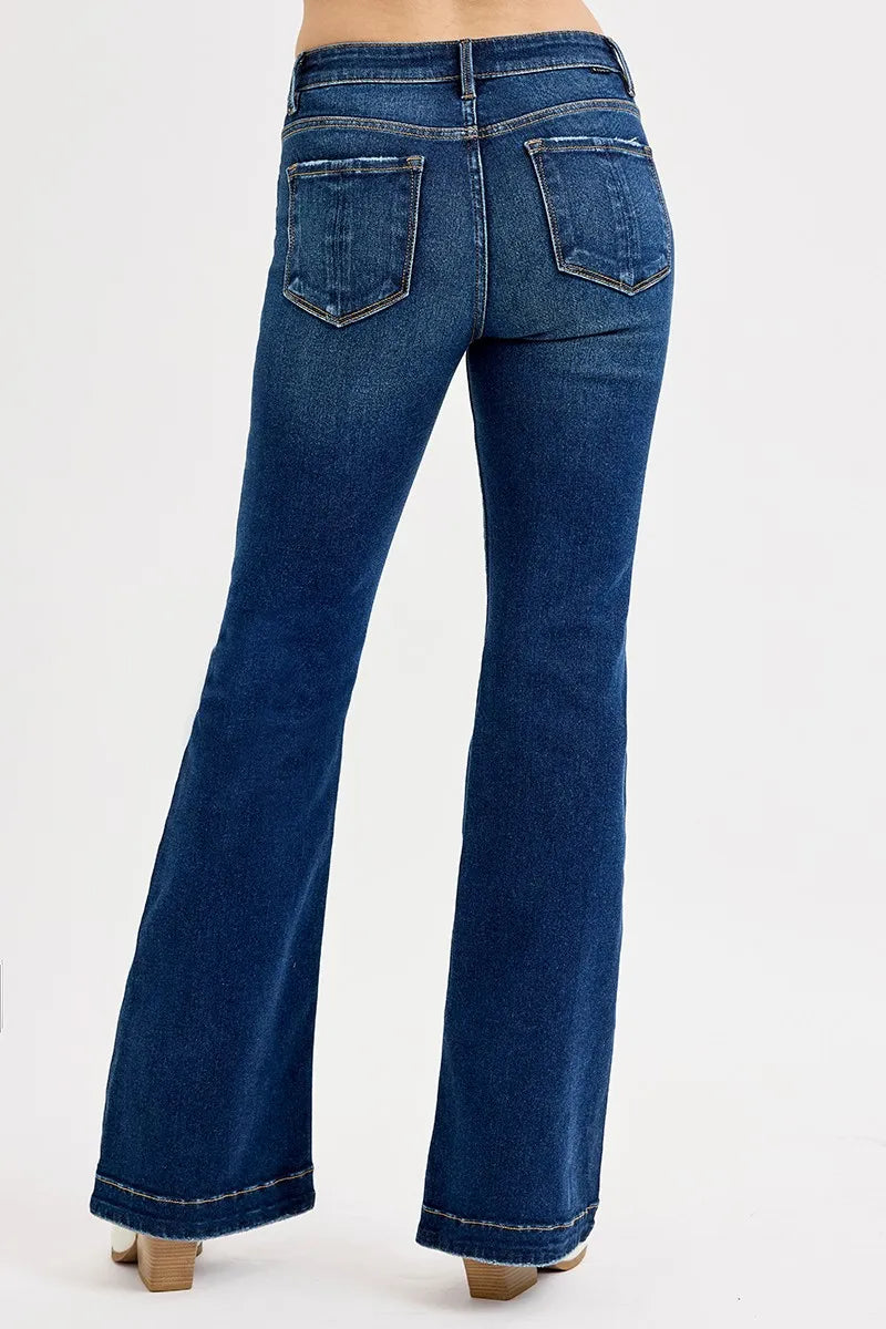 Full SIze Tummy Control Mid Rise Flare Jeans Plus SIze