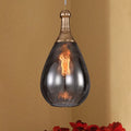DecorBites™ Daisy - Industrial Black/Brass Teardrop Ceiling Light Industrial Clear/Amber/Grey Water Glass 1-Light Bedroom Pendant Lighting Fixture