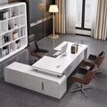Halcyon · White L-Shaped Executive Desk