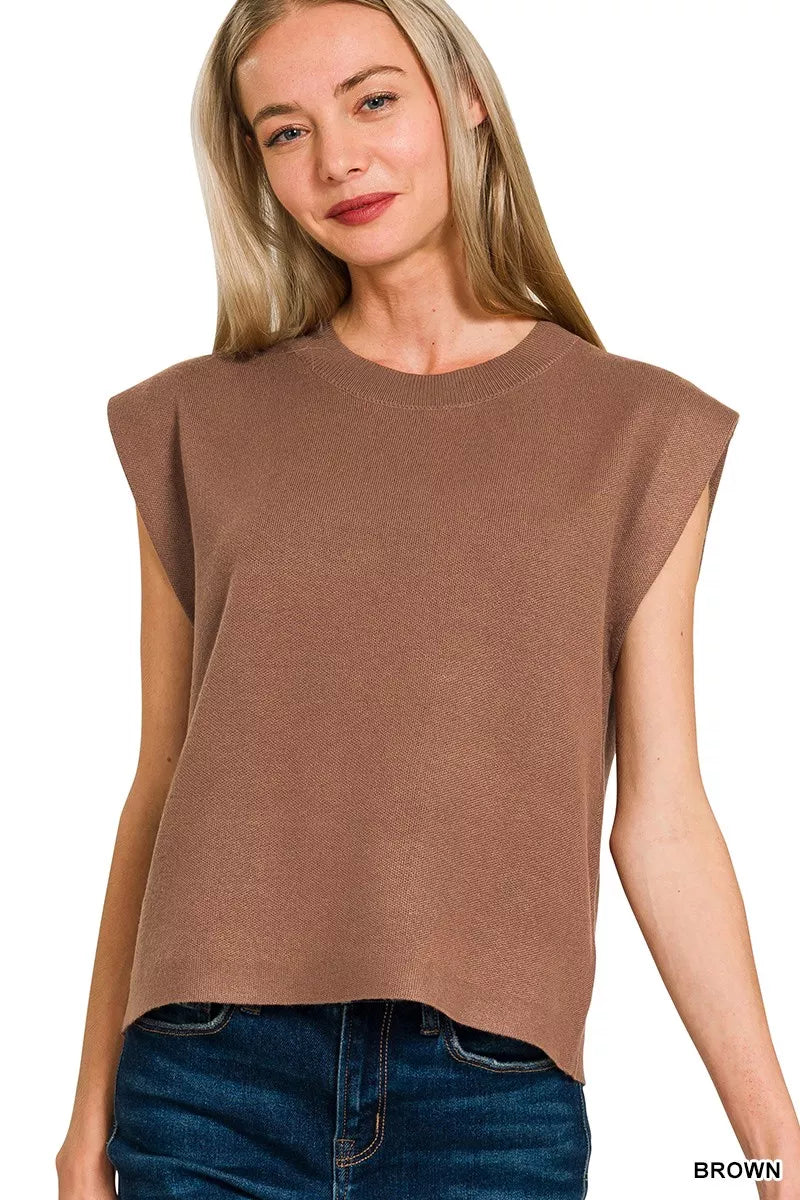 Round Neck Viscose Sweater Vest