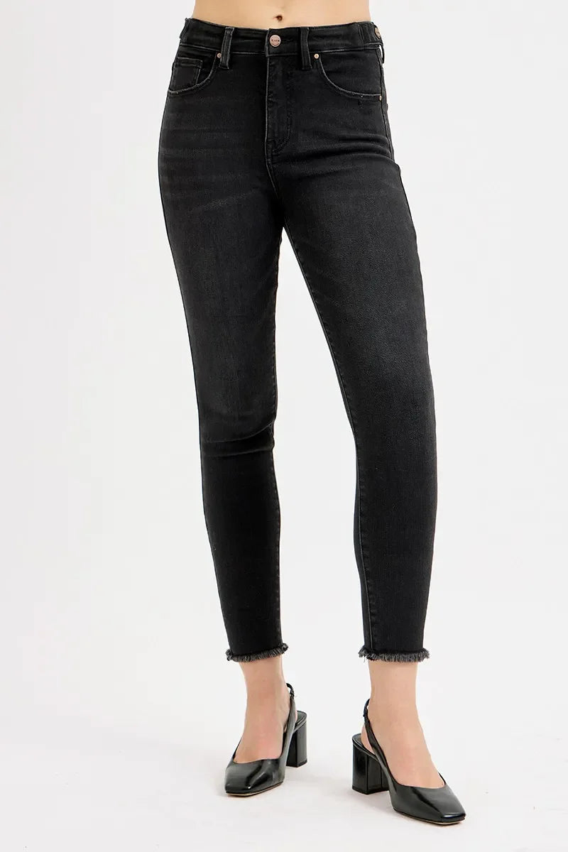 Full Size Tummy Control High Rise Adjustable Waist Skinny Jeans Plus Size