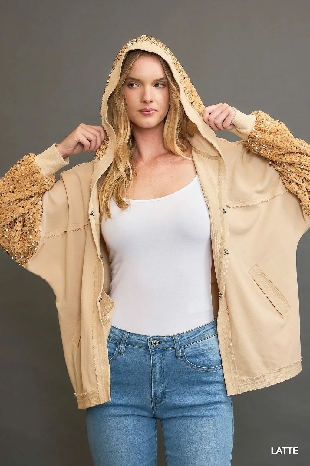 Sequined French Terry Jacket