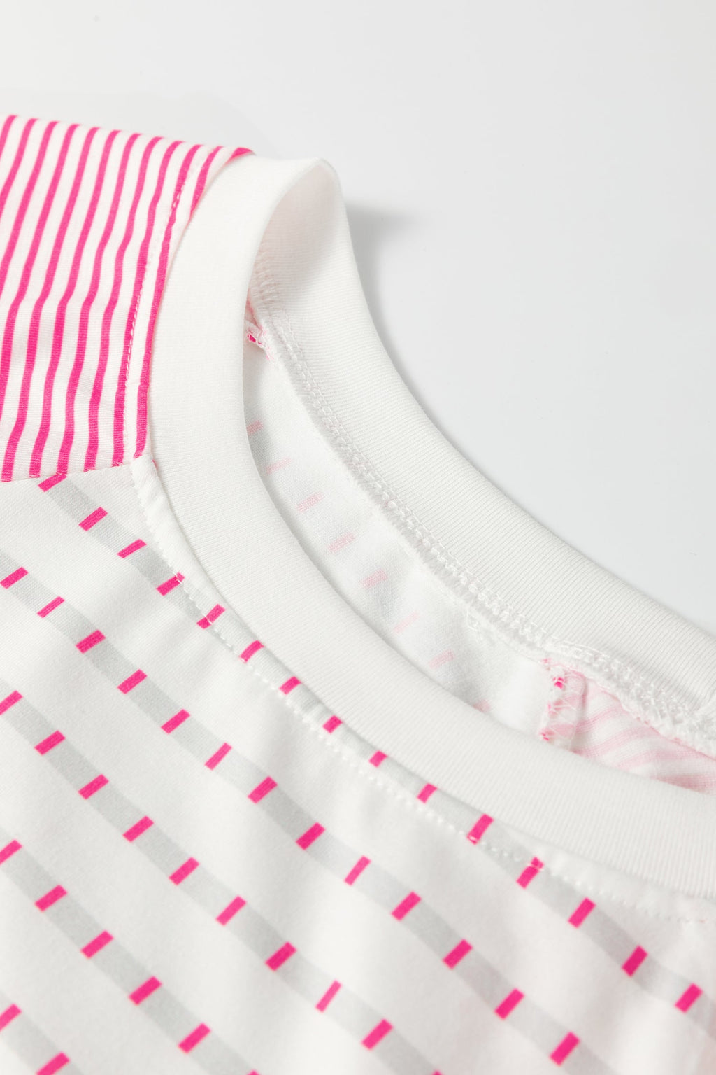 Rose Stripe Raglan Patchwork Long Sleeve Tee