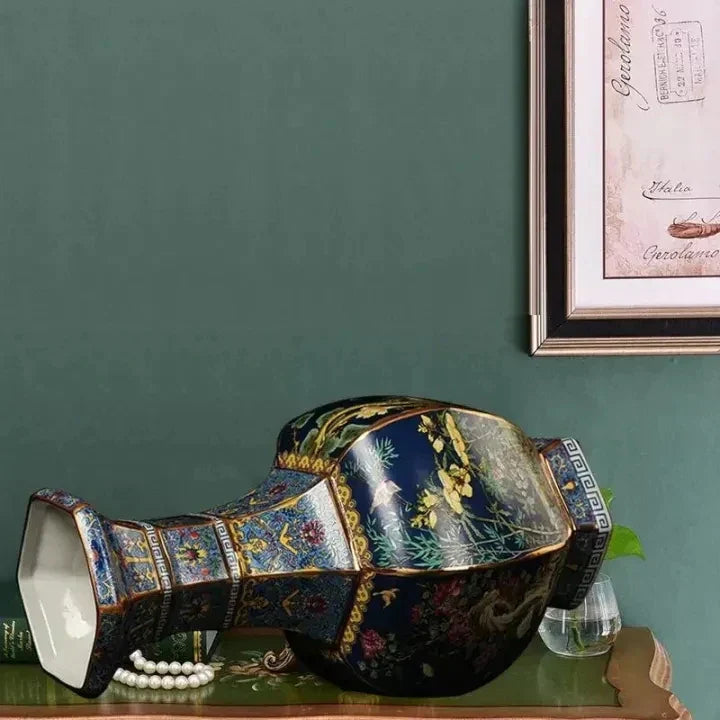 DecorBites™ 24cm Antique Ceramic Vase for Home Decor