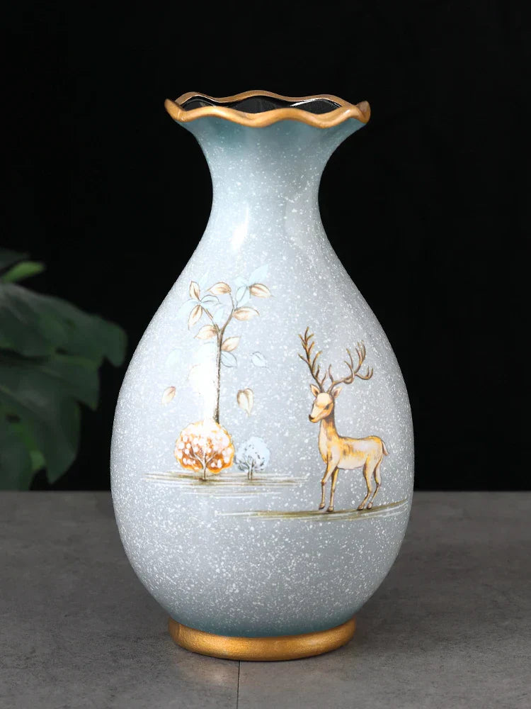 DecorBites™ 3D Ceramic Vase for Dried Flowers Display