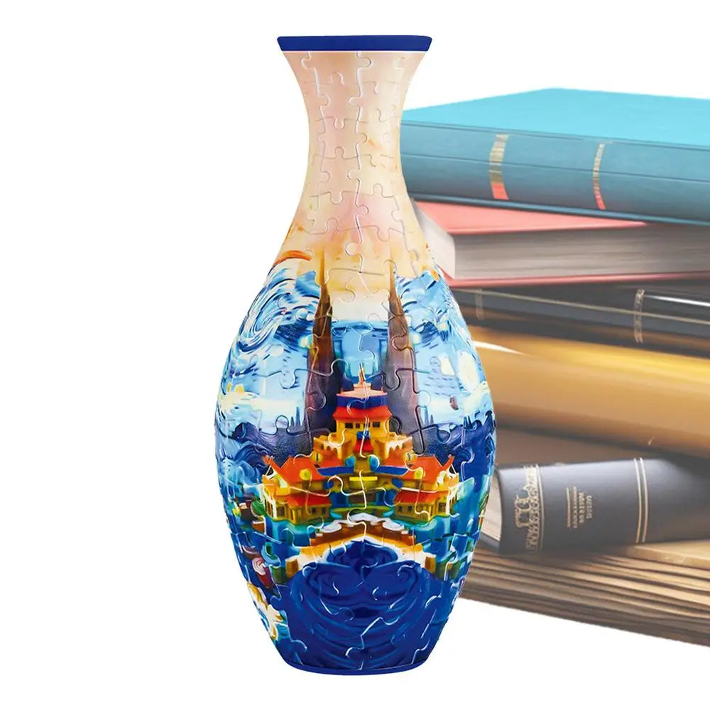 DecorBites™ 3D Puzzle Vase Flower Jigsaw Building Set
