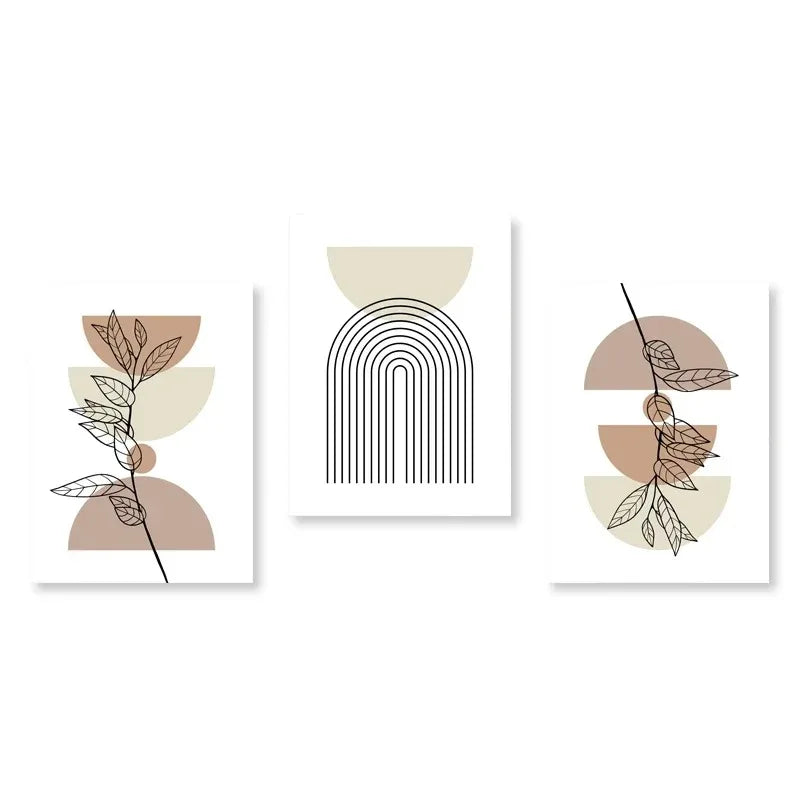 DecorBites™ Abstract Green Plants Wall Art Trio