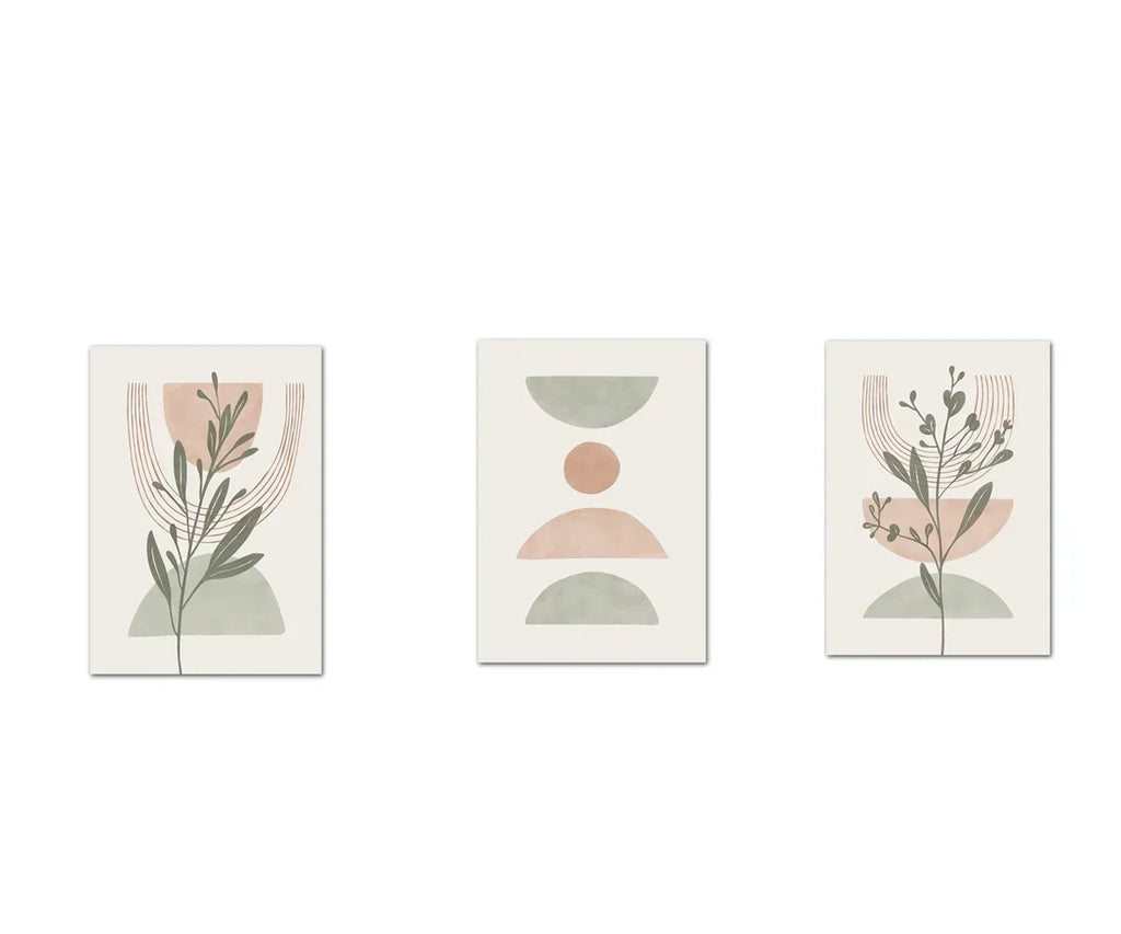 DecorBites™ Abstract Line Leaf Geometry Canvas Wall Art