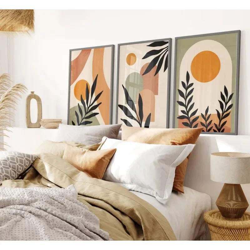 DecorBites™ Abstract Nordic Leaf Canvas Wall Art