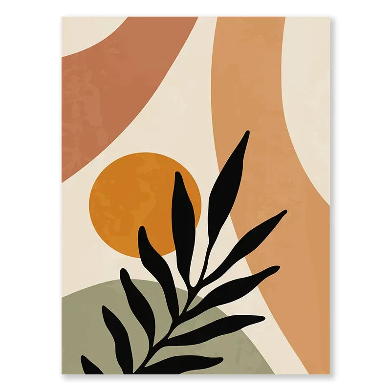 DecorBites™ Abstract Nordic Leaf Canvas Wall Art