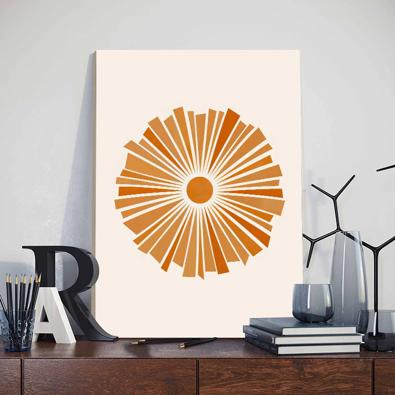 DecorBites™ Abstract Orange Leaf Posters Set - Boho Home Wall Art