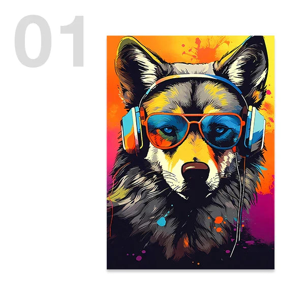DecorBites™ Animal Headphones Gaming Posters for Teens