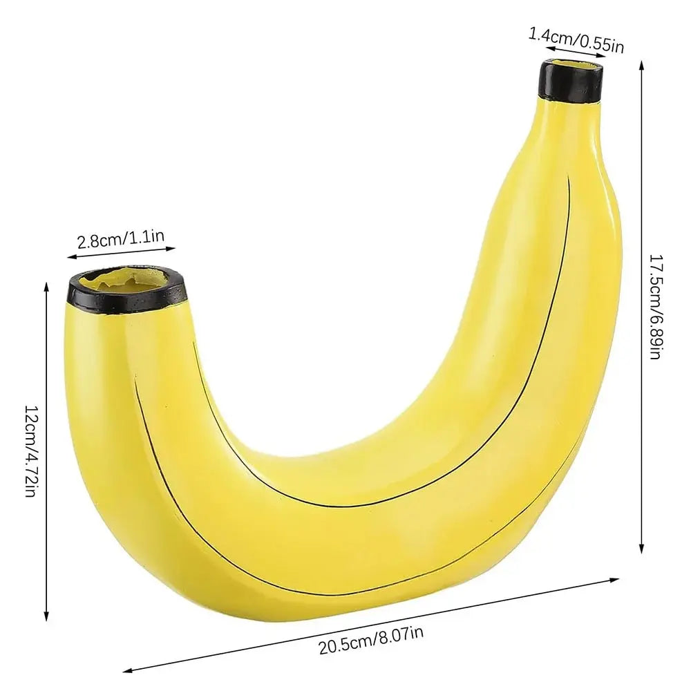 DecorBites™ Banana Shape Resin Flower Vase - Home Decor