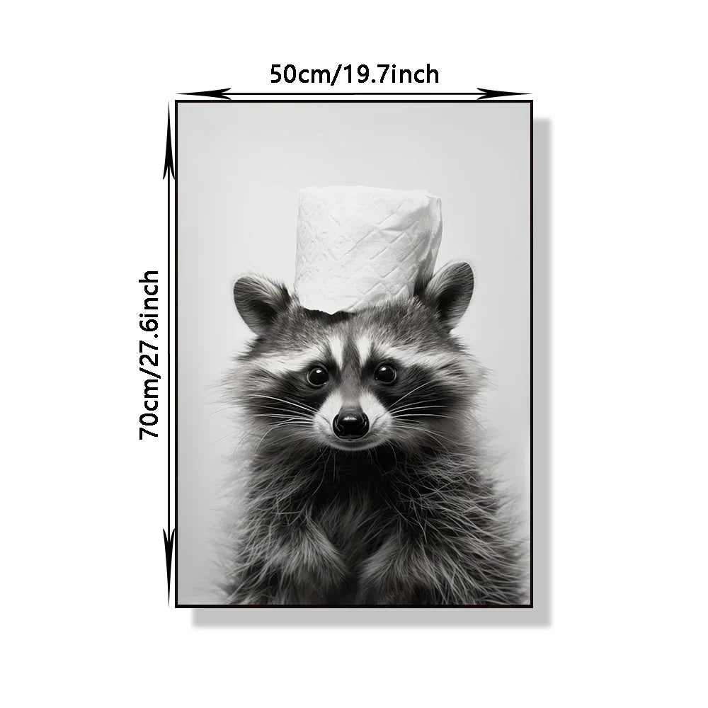 DecorBites™ Bathroom Wall Art: Cute Animal Canvas Posters