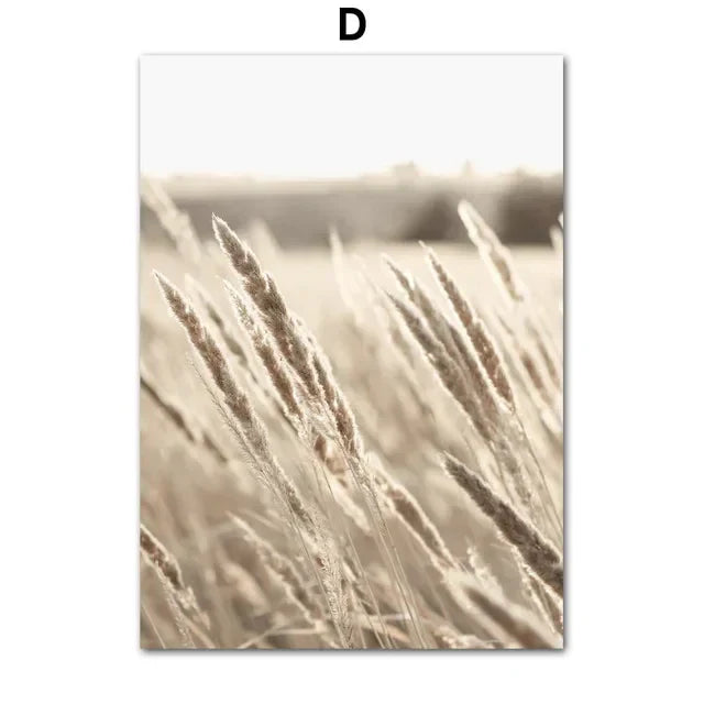 DecorBites™ "Beige Flower Grass Wall Art Print"