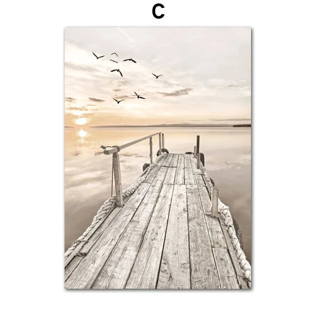 DecorBites™ "Beige Flower Grass Wall Art Print"