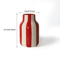DecorBites™ Black & Red Striped Ceramic Vase - Home Decor