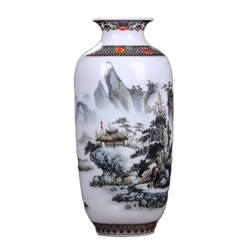 DecorBites™ Chinese Traditional Ceramic Vase for Home Decor