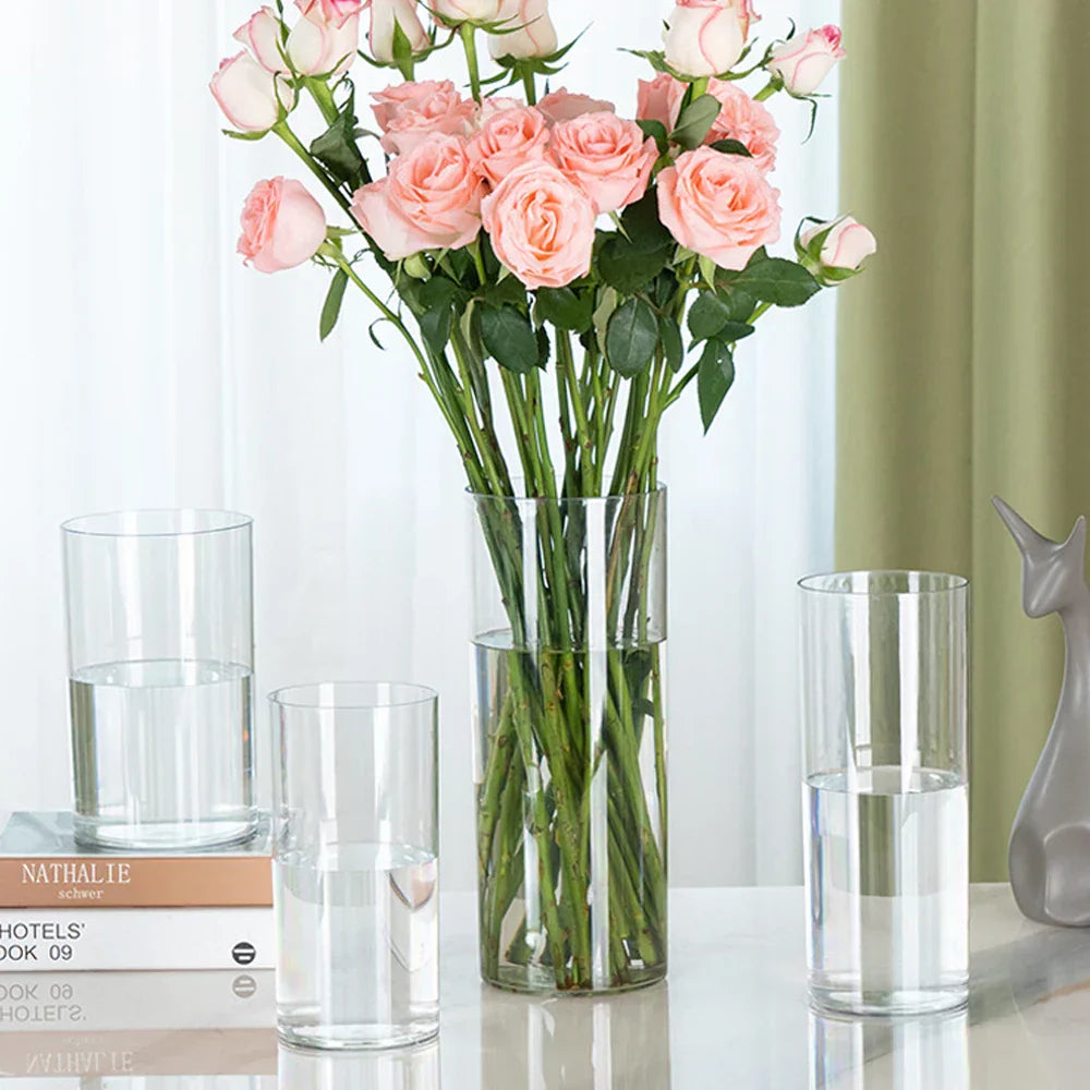DecorBites™ Clear Acrylic Cylinder Vase for Weddings