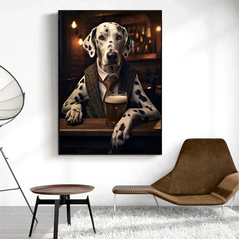 DecorBites™ Dog Pub Canvas Print - Animal Wall Art