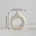 DecorBites™ Donut Shape Flower Vase - White Minimalist