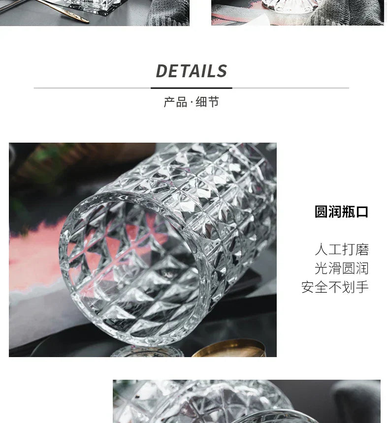 DecorBites™ Elegant Crystal Glass Vase for Flower Arrangement