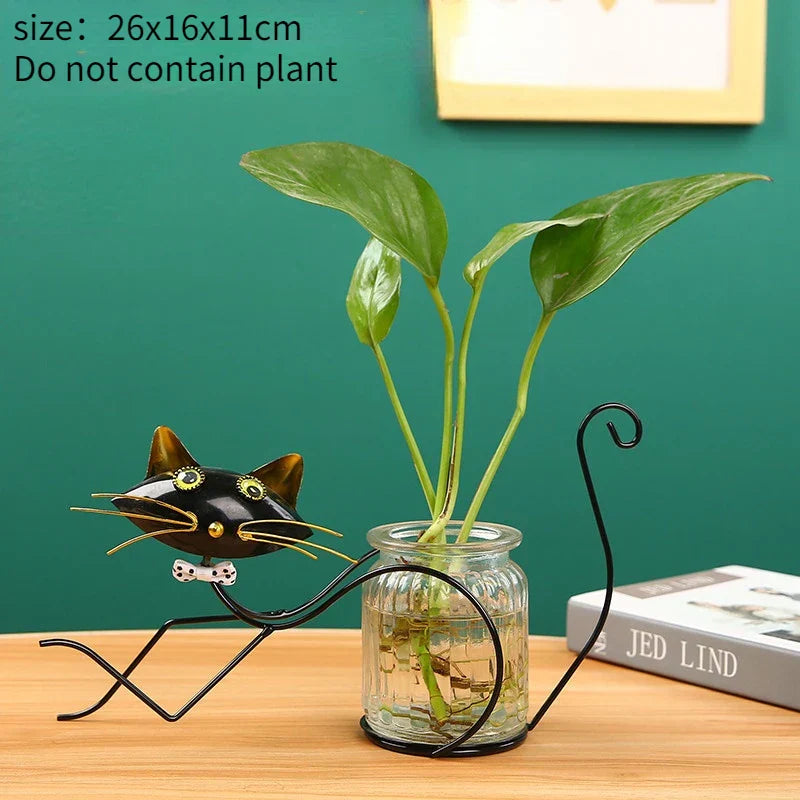 DecorBites™ Flamingo Metal Vase for Home Decor