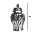DecorBites™ Gold Ceramic Carved Temple Jar - Home Decor