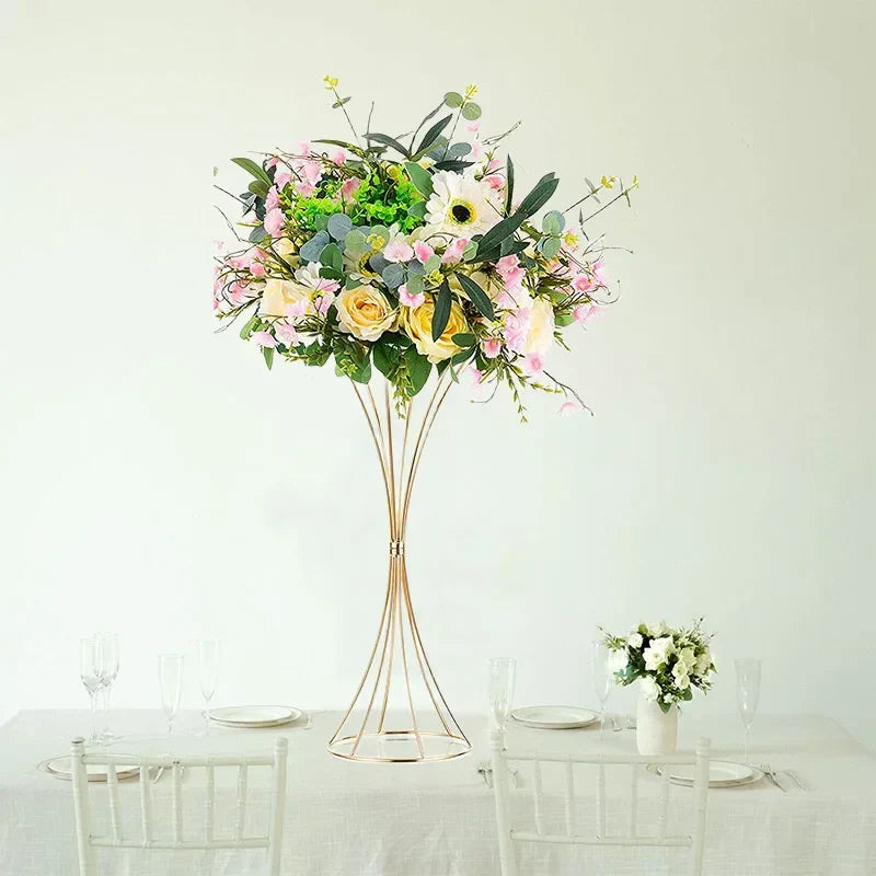 DecorBites™ Gold Iron Flower Vase Set for Wedding Decor