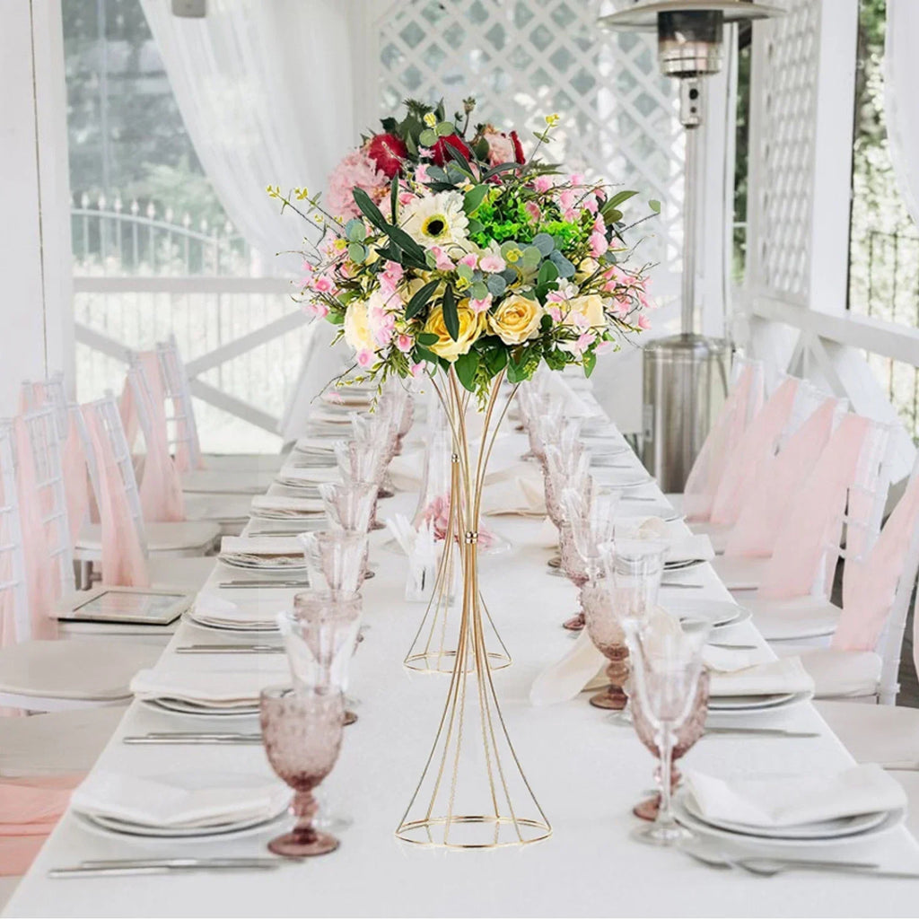 DecorBites™ Gold Metal Trumpet Flower Stand Vases