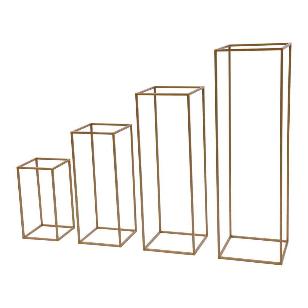 DecorBites™ Gold Wedding Flower Vase Stand Set