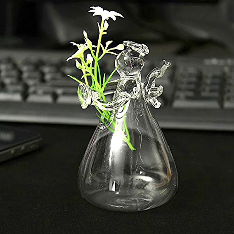 DecorBites™ Handmade Angel Glass Vase - Home Decor