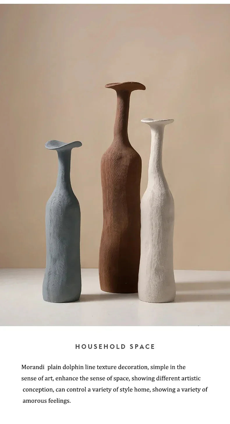 DecorBites™ Handmade Nordic Ceramic Flower Vase for Luxury Home