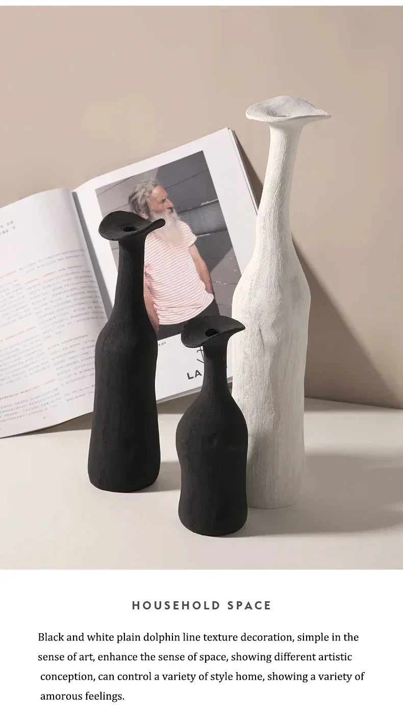 DecorBites™ Handmade Nordic Ceramic Flower Vase for Luxury Home