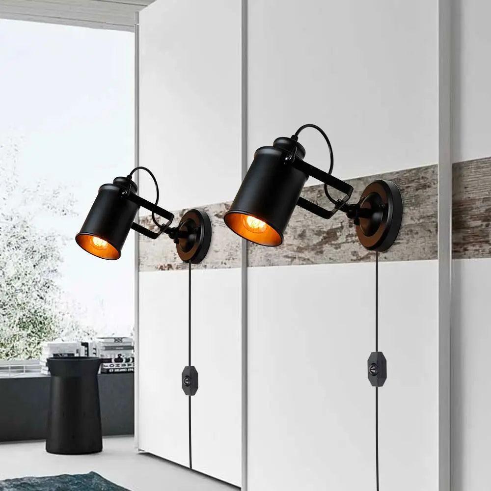 DecorBites™ Industrial Plug In Wall Sconce