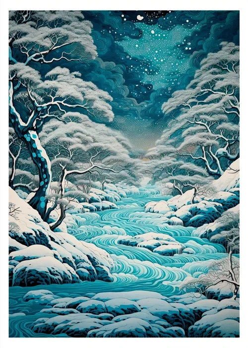 DecorBites™ Japanese Hokusai Art Poster Print on Canvas