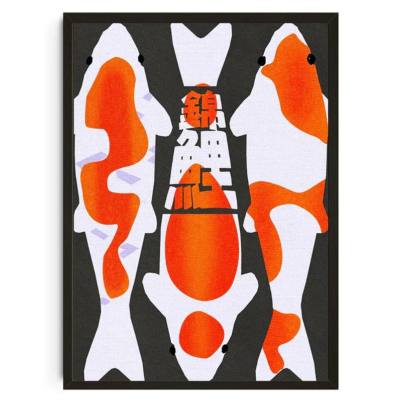 DecorBites™ Japanese Koi Cat Abstract Canvas Wall Art