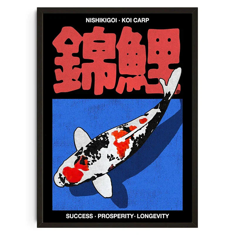 DecorBites™ Japanese Koi Cat Abstract Canvas Wall Art