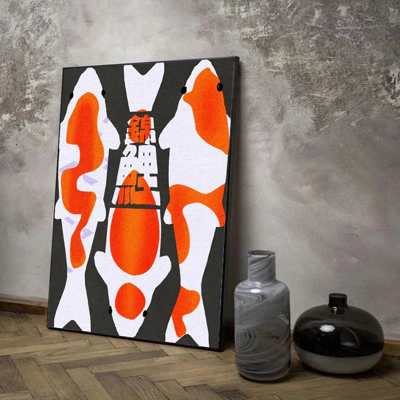 DecorBites™ Japanese Koi Cat Canvas Wall Art