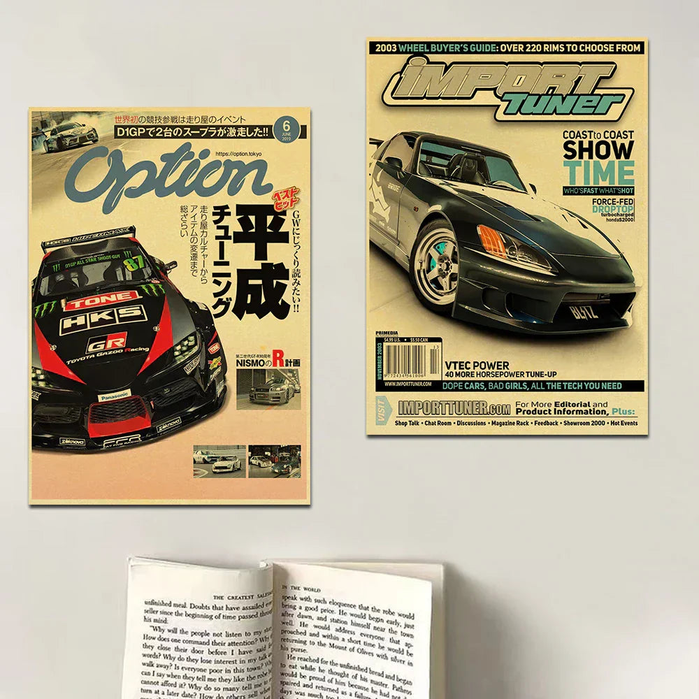 DecorBites™ JDM Retro Racing Car Poster Prints